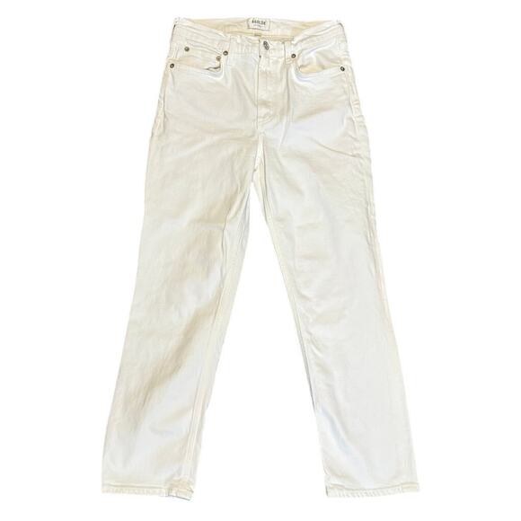 AGOLDE White High-Rise Straight Jeans – Size 26 Ankle Length Minimalist Classic - Picture 2 of 8